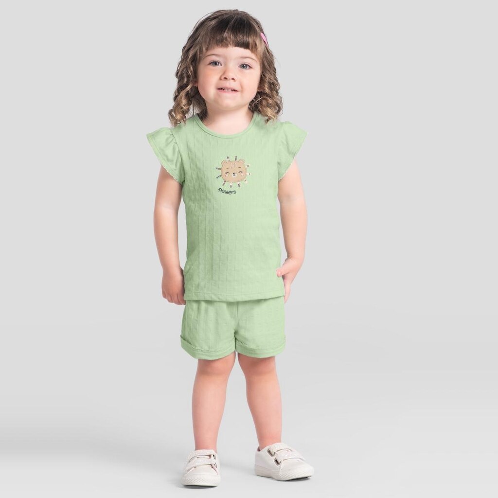 Conjunto infantil menina de ursinho Brandili