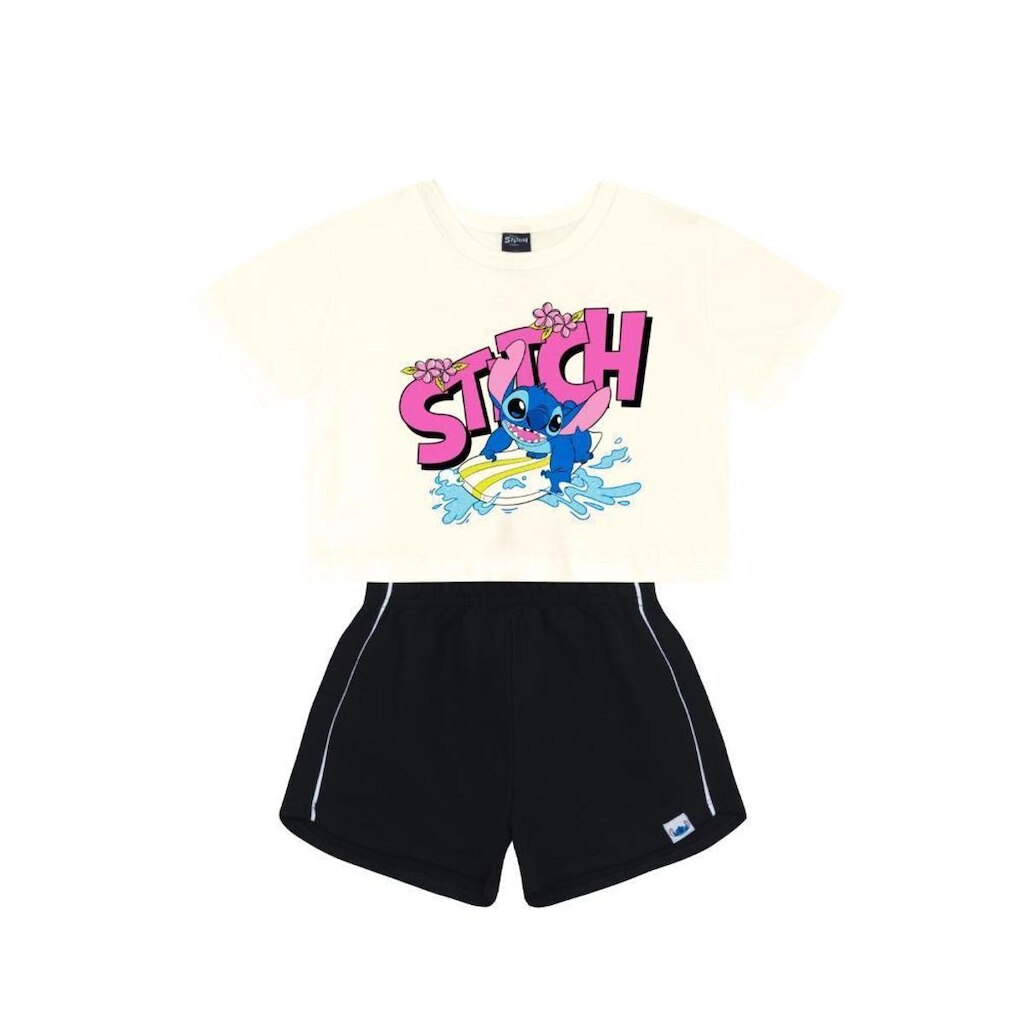 Conjunto infantil menina em meia malha Brandili