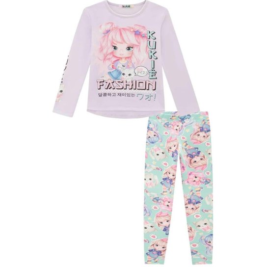 Conjunto Infantil Menina Inverno Blusa Mangas Longas E Legging Fashion Tam 2 a 14 - Kukiê