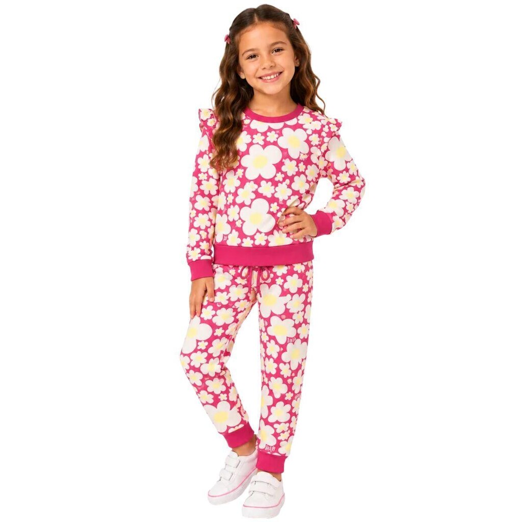 Conjunto Infantil Menina Inverno Flores Iaia