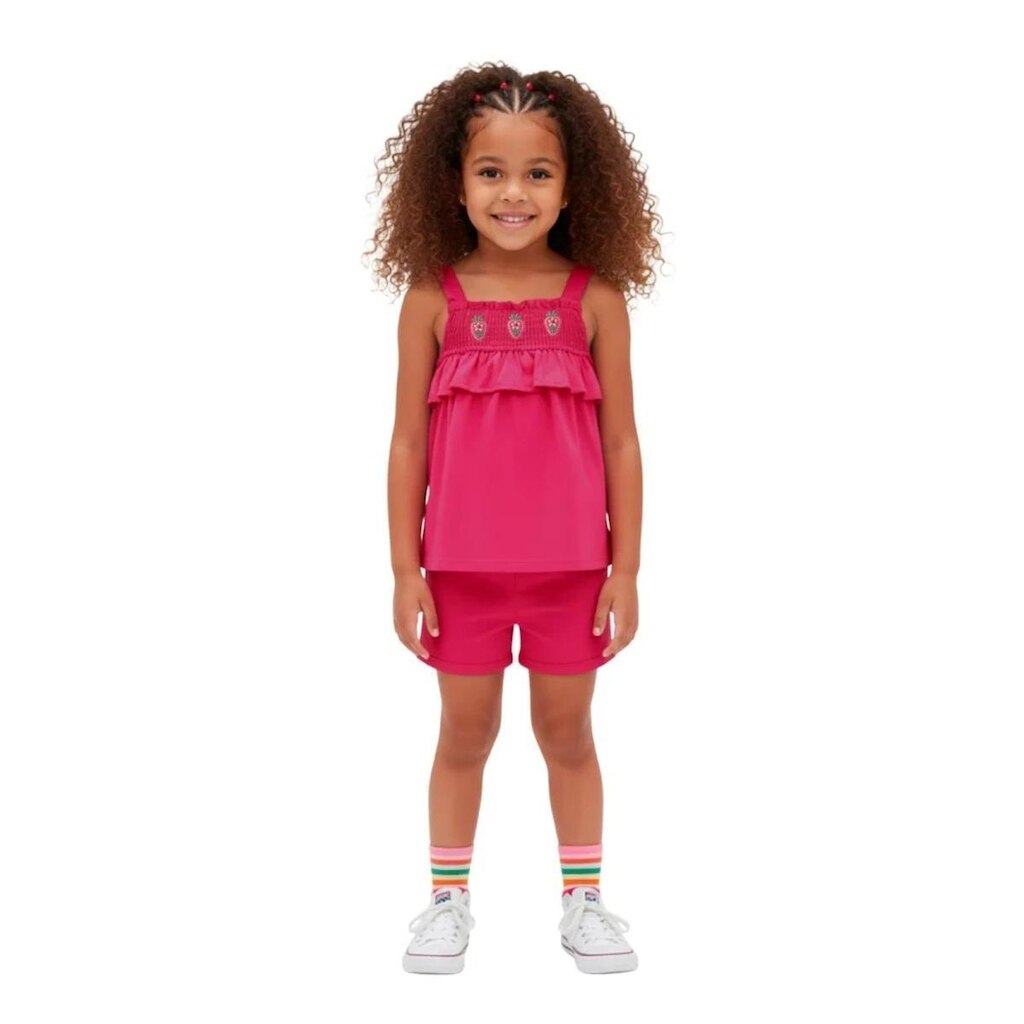 Conjunto Infantil Menina Love Verão Alphabeto Rosa