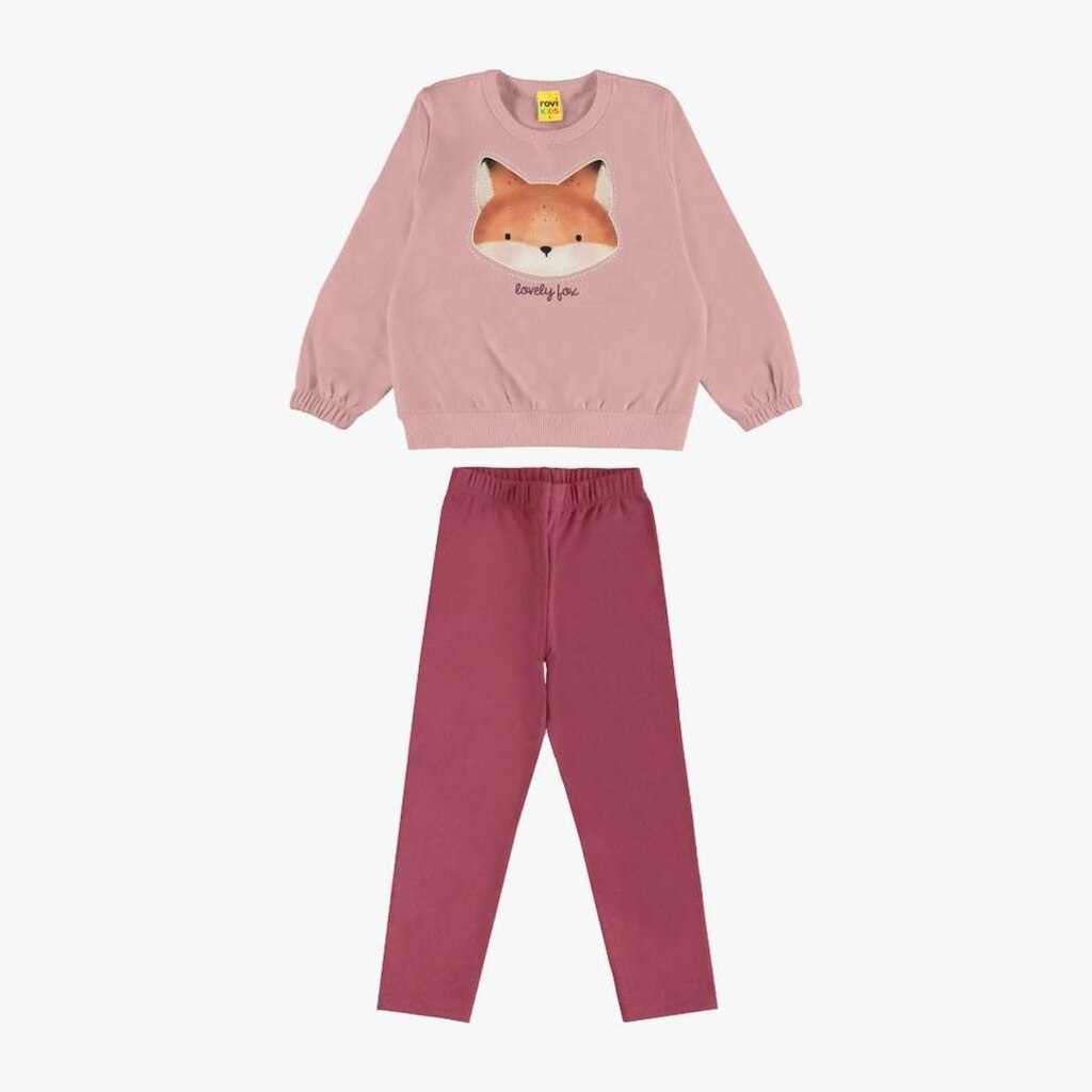 Conjunto Infantil Menina Manga Longa Raposa Rovitex