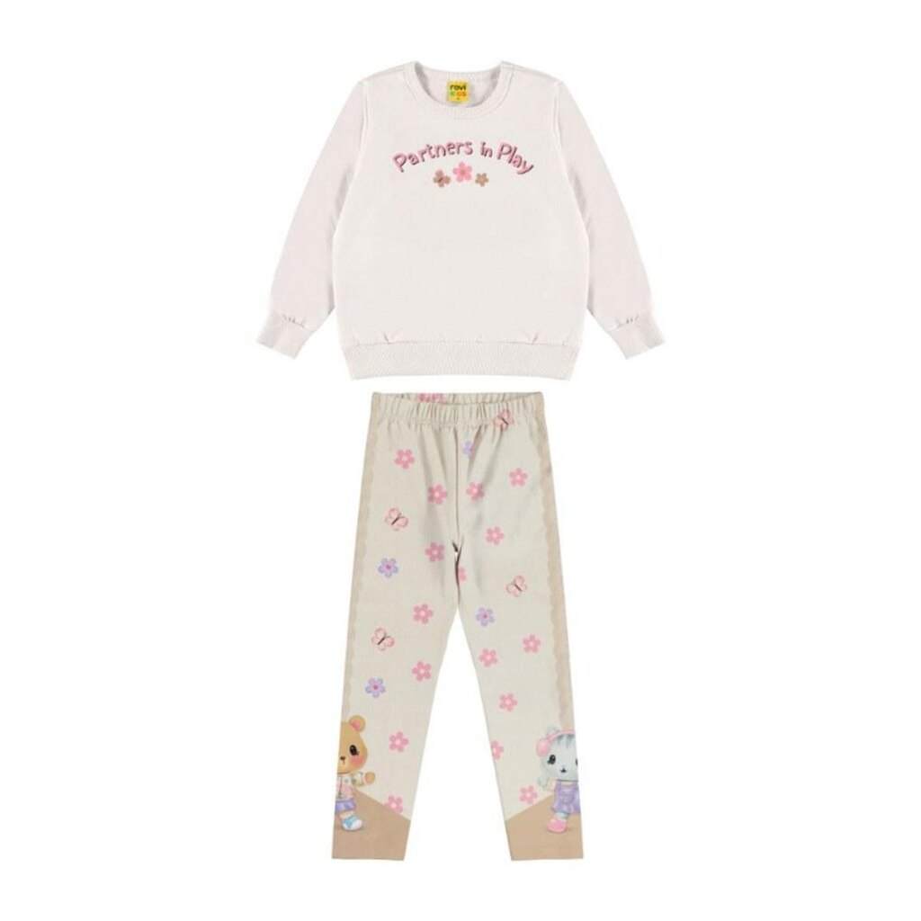 Conjunto Infantil Menina Moletom Manga Longa Com Legging Rovitex