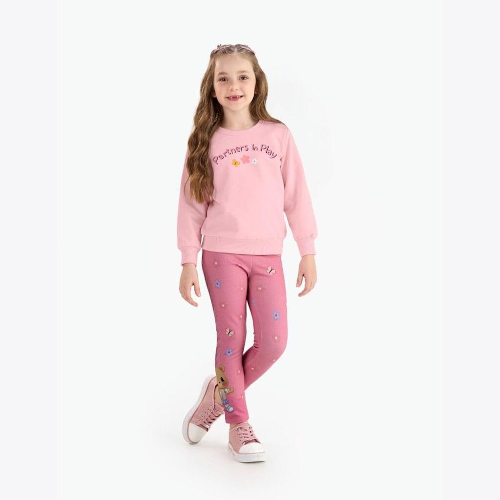 Conjunto Infantil Menina Moletom Manga Longa Com Legging Rovitex