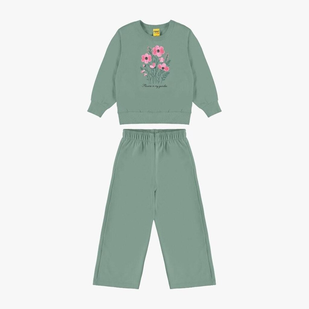Conjunto Infantil Menina Moletom Manga Longa E Calça Wide Leg Rovitex
