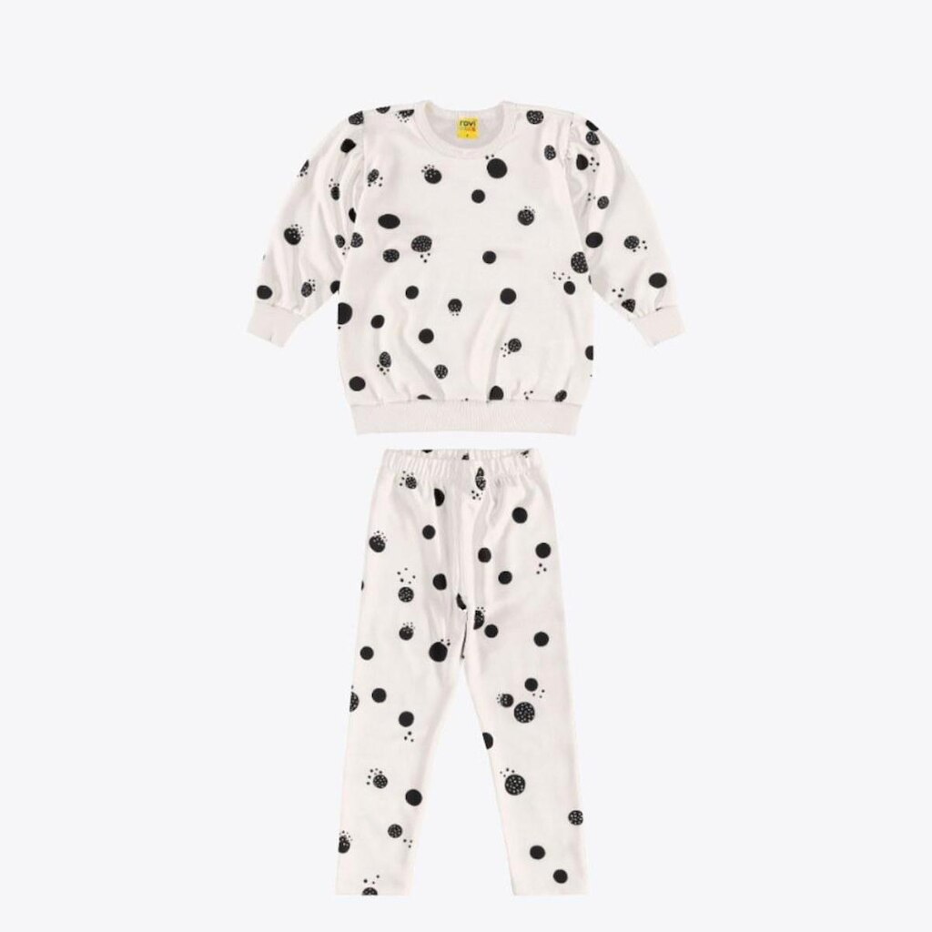 Conjunto Infantil Menina Moletom Manga Longa Estampado Rovitex