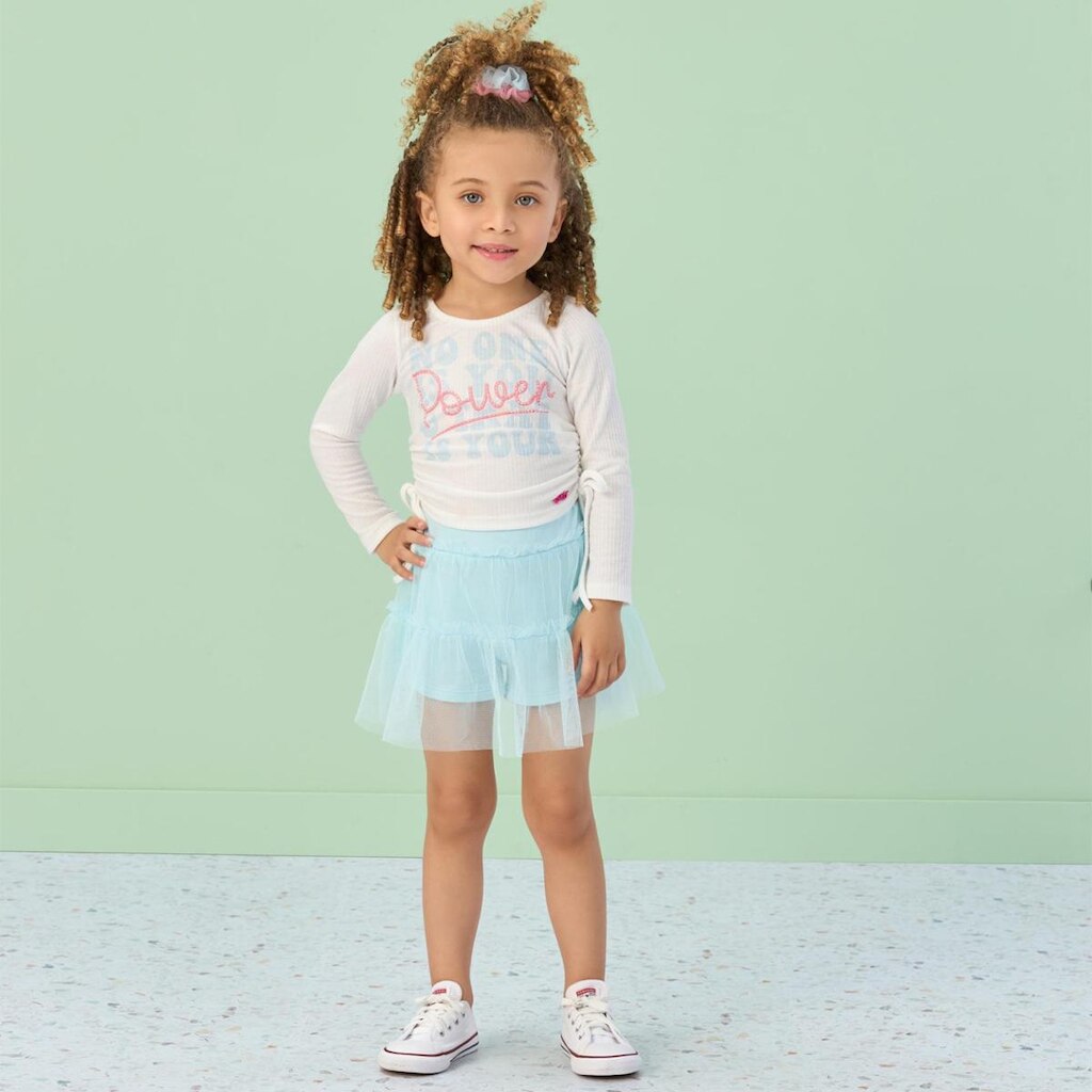 Conjunto Infantil Menina Mon Sucre C/ Saia e Blusa Canelada