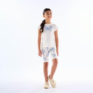 Conjunto Infantil Menina - Off White / Azul - 50727-1323