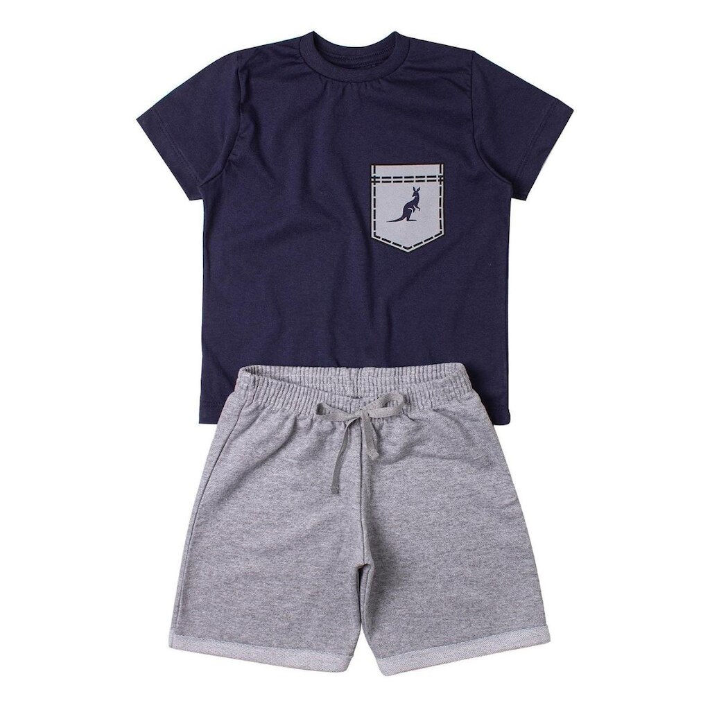 Conjunto Infantil Menino Algodão Premium Verão Bolso Kangulu