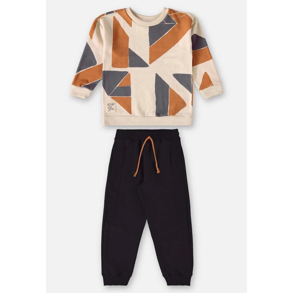 Conjunto Infantil Menino Blusão E Calça Bege Up Baby