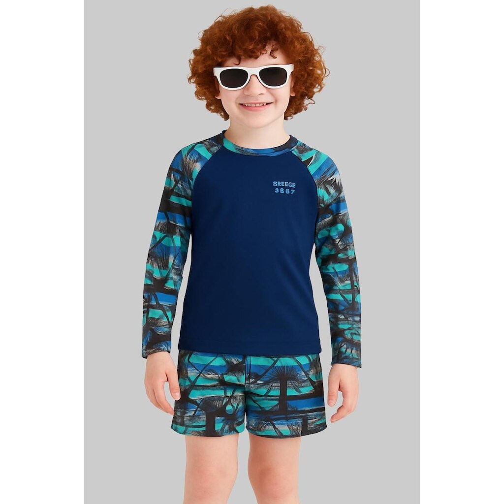 Conjunto Infantil Menino Camisa Térmica Uv50 E Bermuda