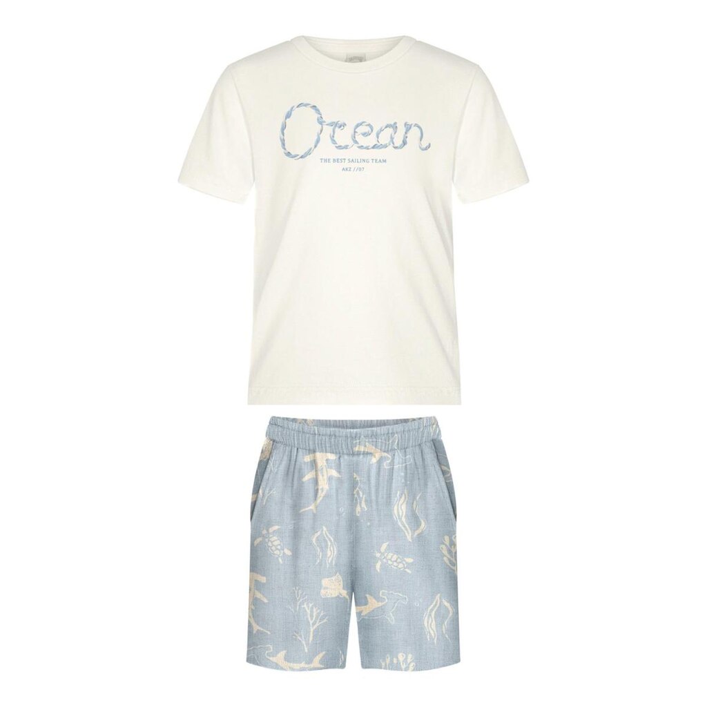 Conjunto Infantil Menino Camiseta Branca/Bermuda Alakazoo