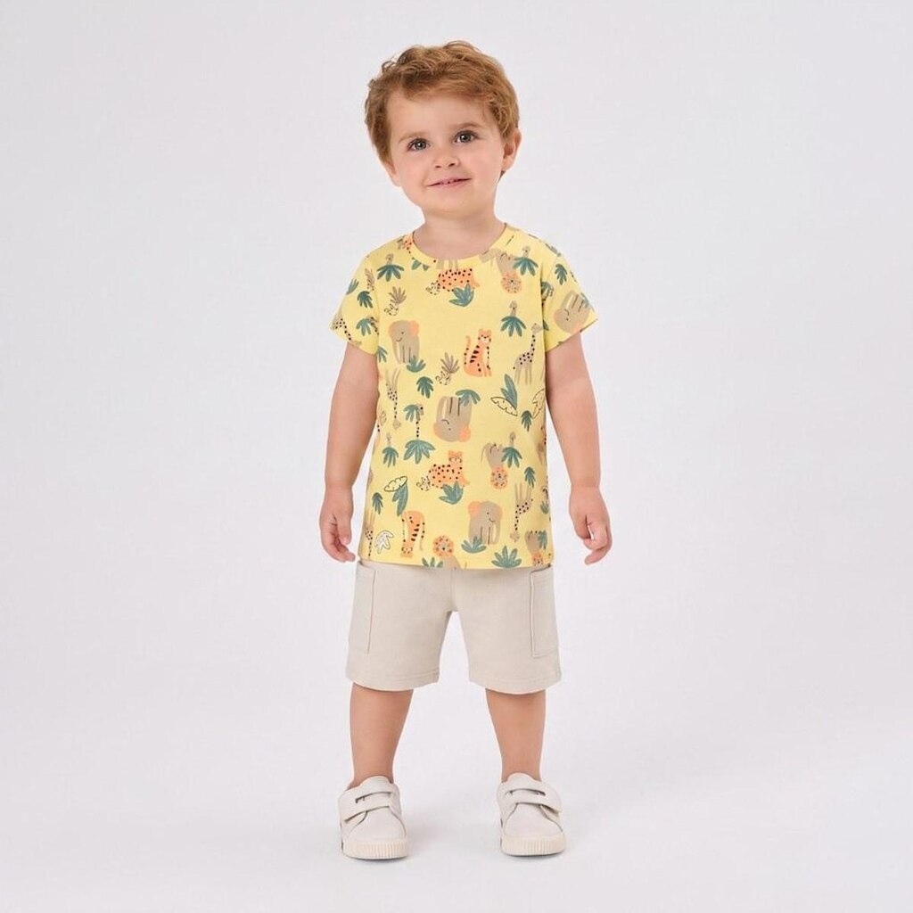 Conjunto Infantil Menino Camiseta E Bermuda Safari Rovi Kids