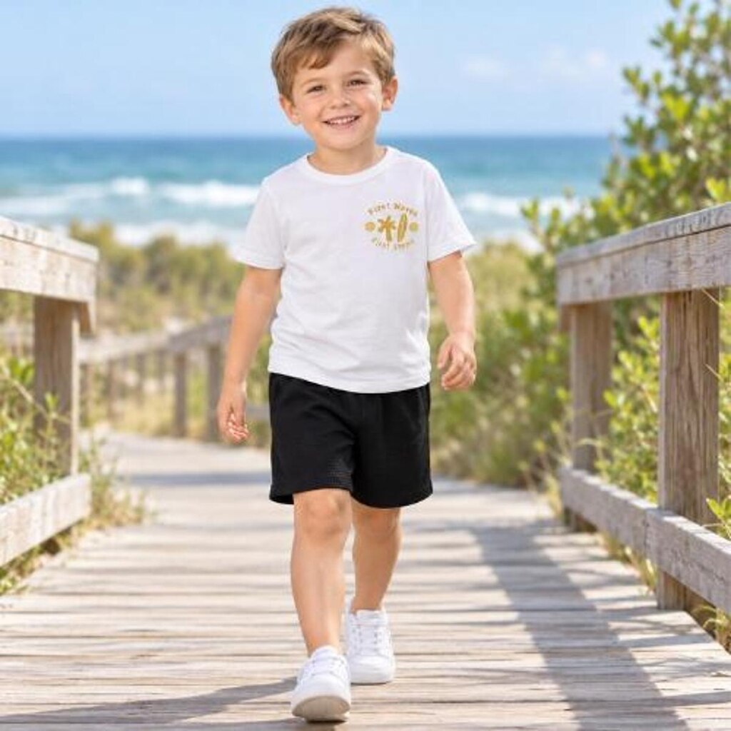 Conjunto Infantil Menino Camiseta First Waves e Shorts Texturizado Sem Bolsos 4YOU- Cativa