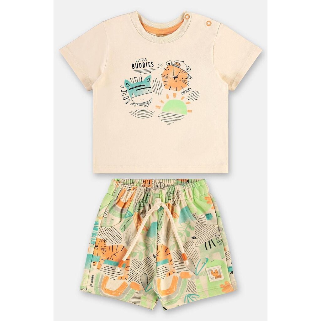 Conjunto Infantil Menino Camiseta Leão/Bermuda Up Baby