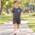 Conjunto Infantil Menino Camiseta Let’s Play Academy e Shorts Texturizado Sem Bolsos 4YOU- Cativa - Cinza