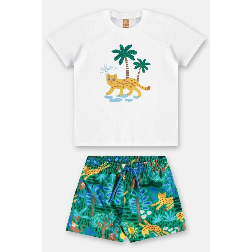 Conjunto Infantil Menino Camiseta/Bermuda Floresta Up Baby