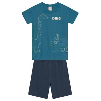 Conjunto Infantil Menino Dino Azul Brandili