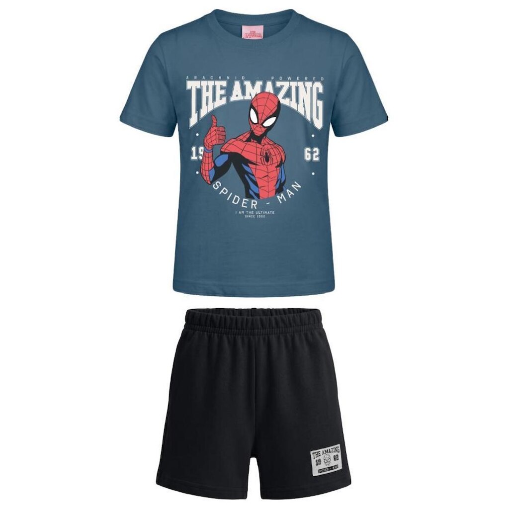 Conjunto infantil menino em meia malha com estampa do Homem Aranha Brandili
