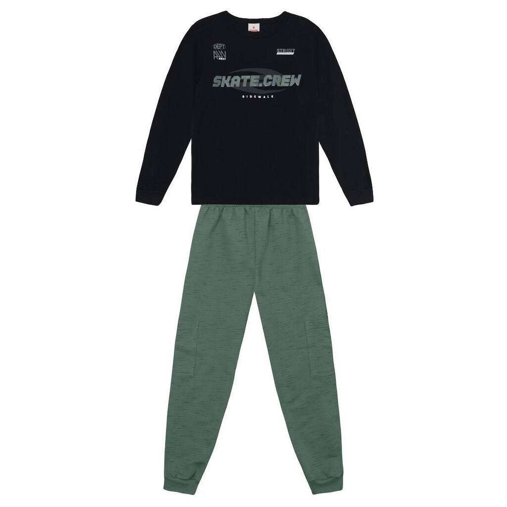 Conjunto infantil menino em moletinho flamê Brandili