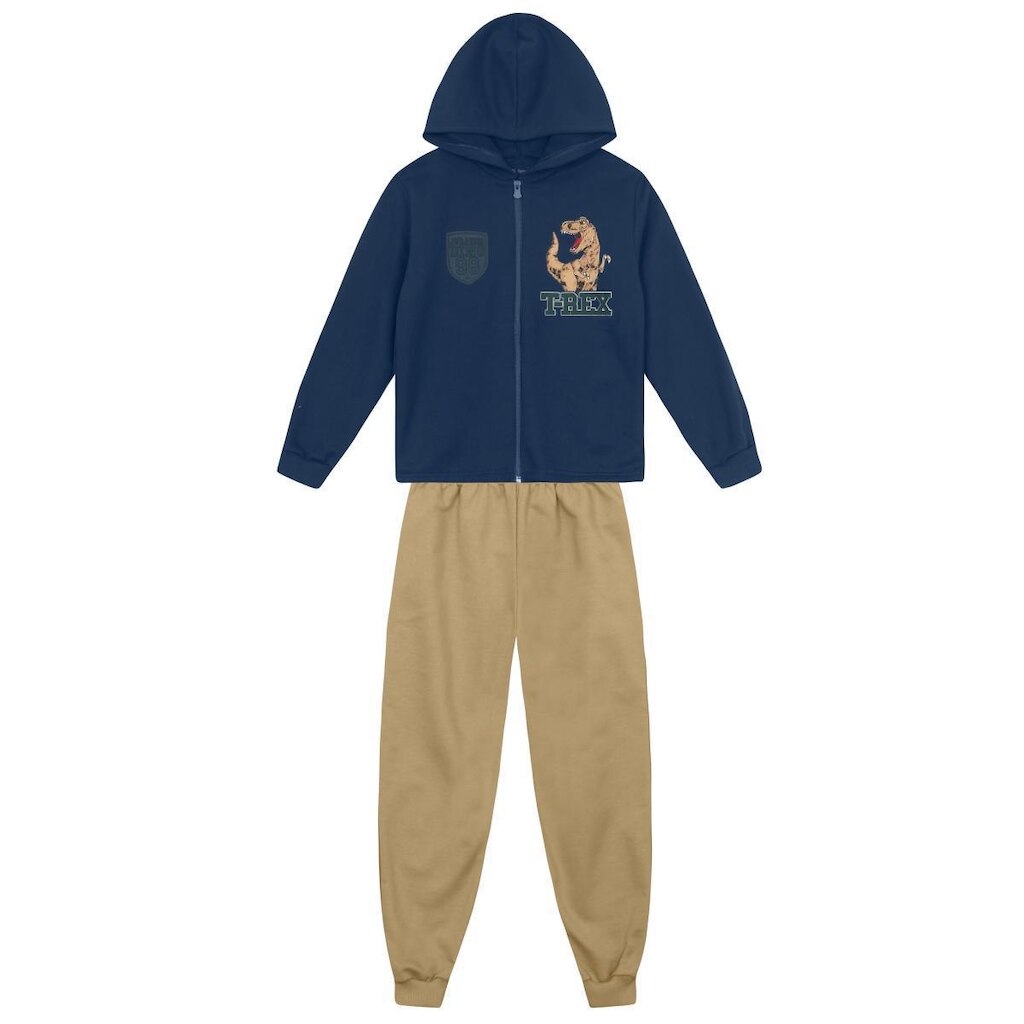 Conjunto infantil menino em moletom de dino Brandili