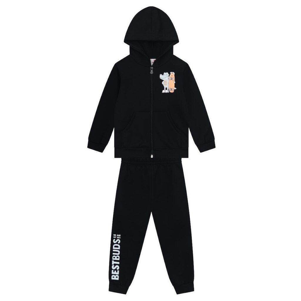 Conjunto infantil menino em moletom de jacaré Brandili
