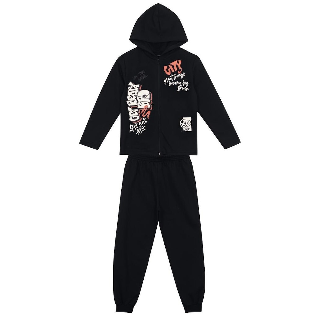 Conjunto infantil menino em moletom peluciado Brandili
