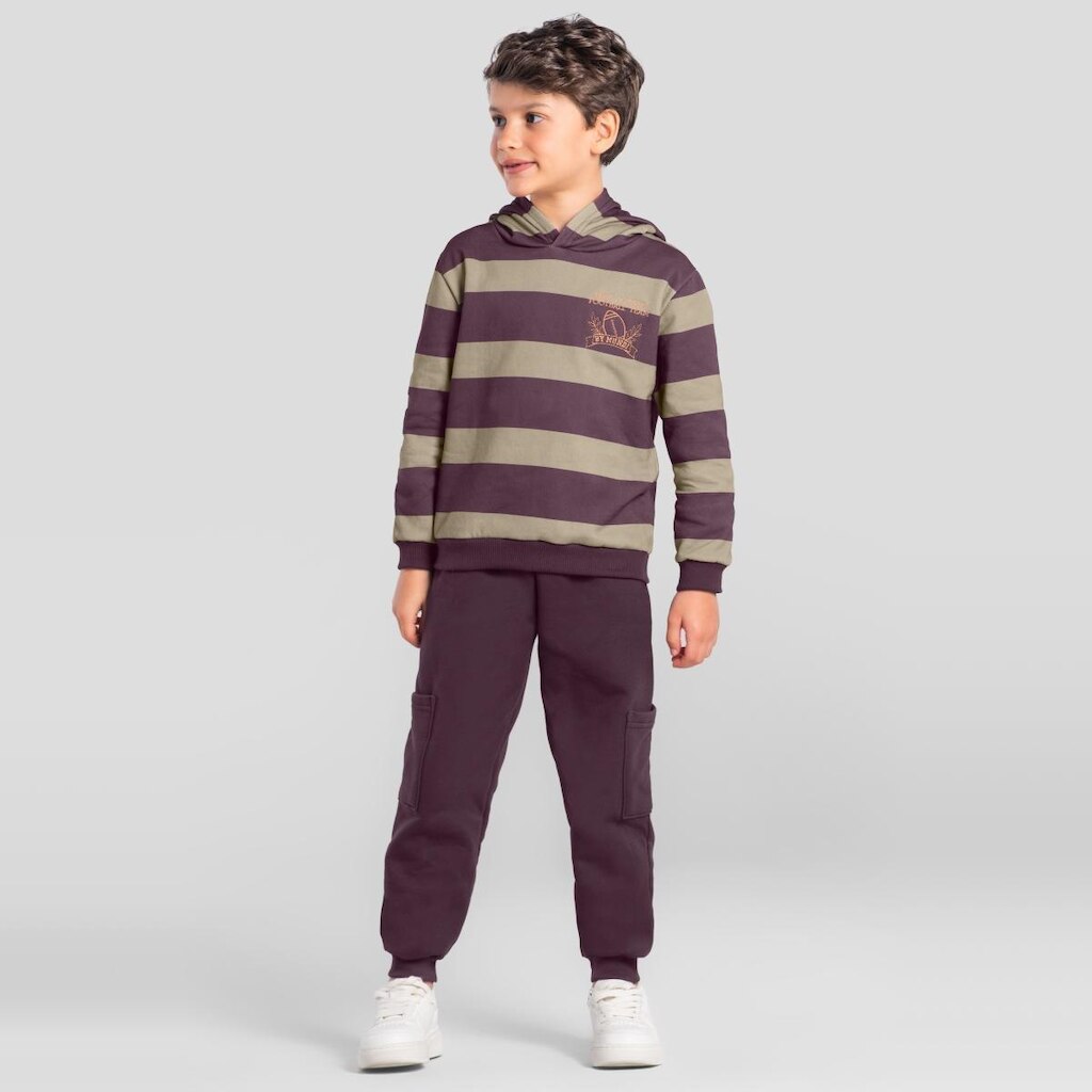 Conjunto infantil menino estampa listrada Mundi