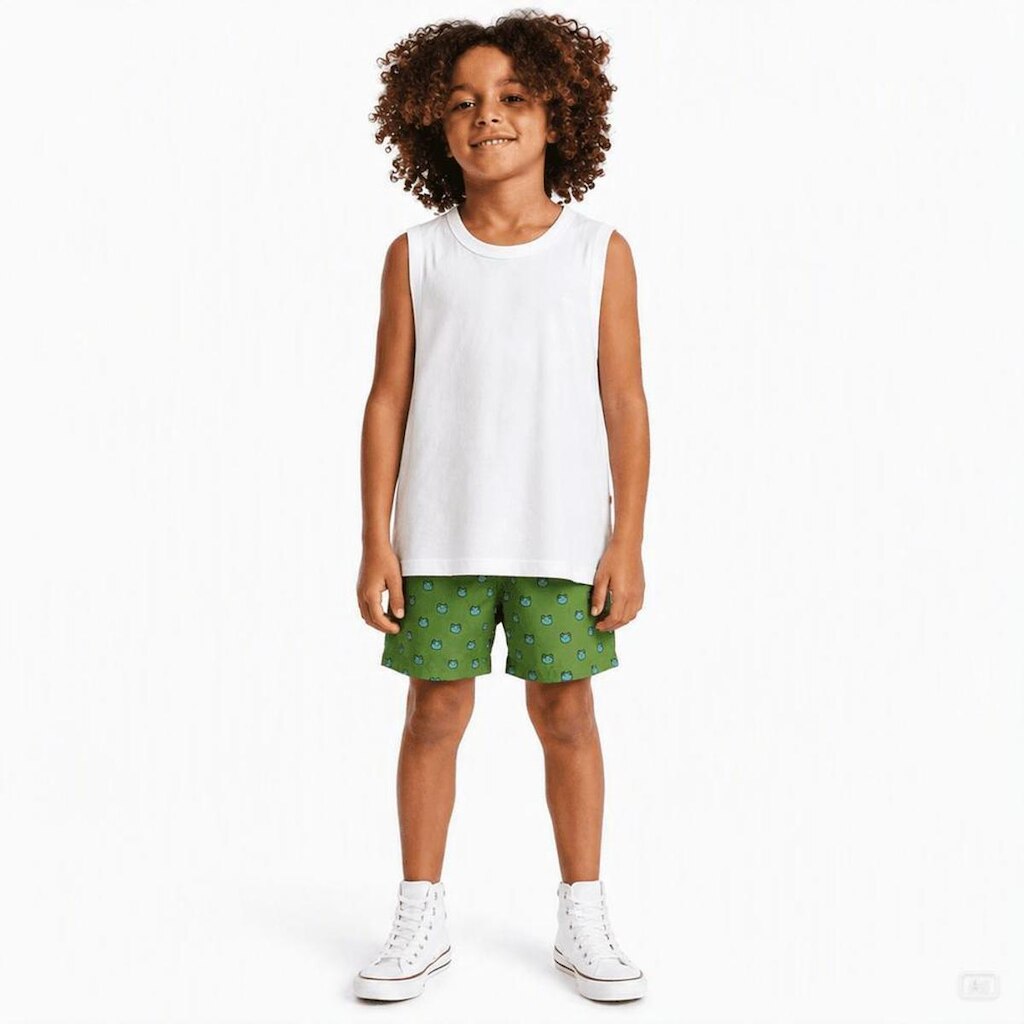 Conjunto Infantil Menino Sapinhos Alphabeto Branco e Abacate