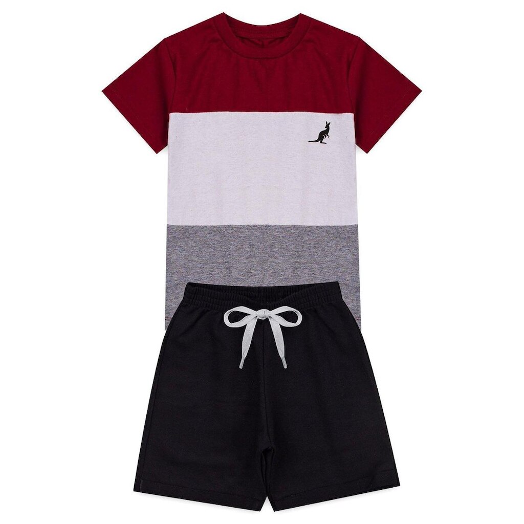 Conjunto Infantil Menino Verão Algodão Premium Listra Kangulu