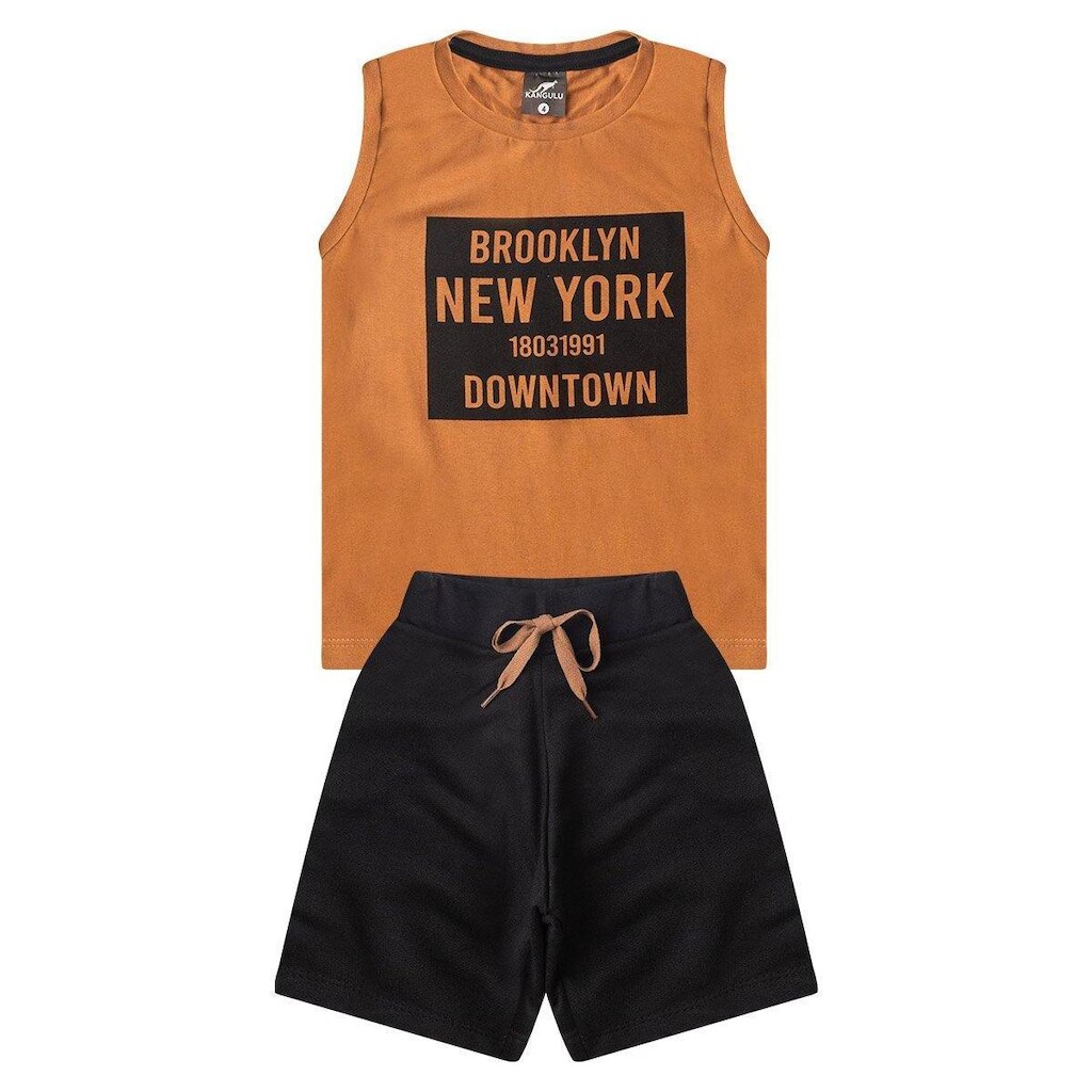 Conjunto Infantil Menino Verão Regata Brooklyn Kangulu