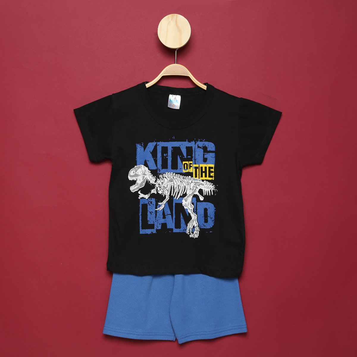 Conjunto Infantil Mia Kids T-Rex Masculino - Preto Menor preço em Conjunto Infantil Mia Kids T-Rex Masculino - Preto