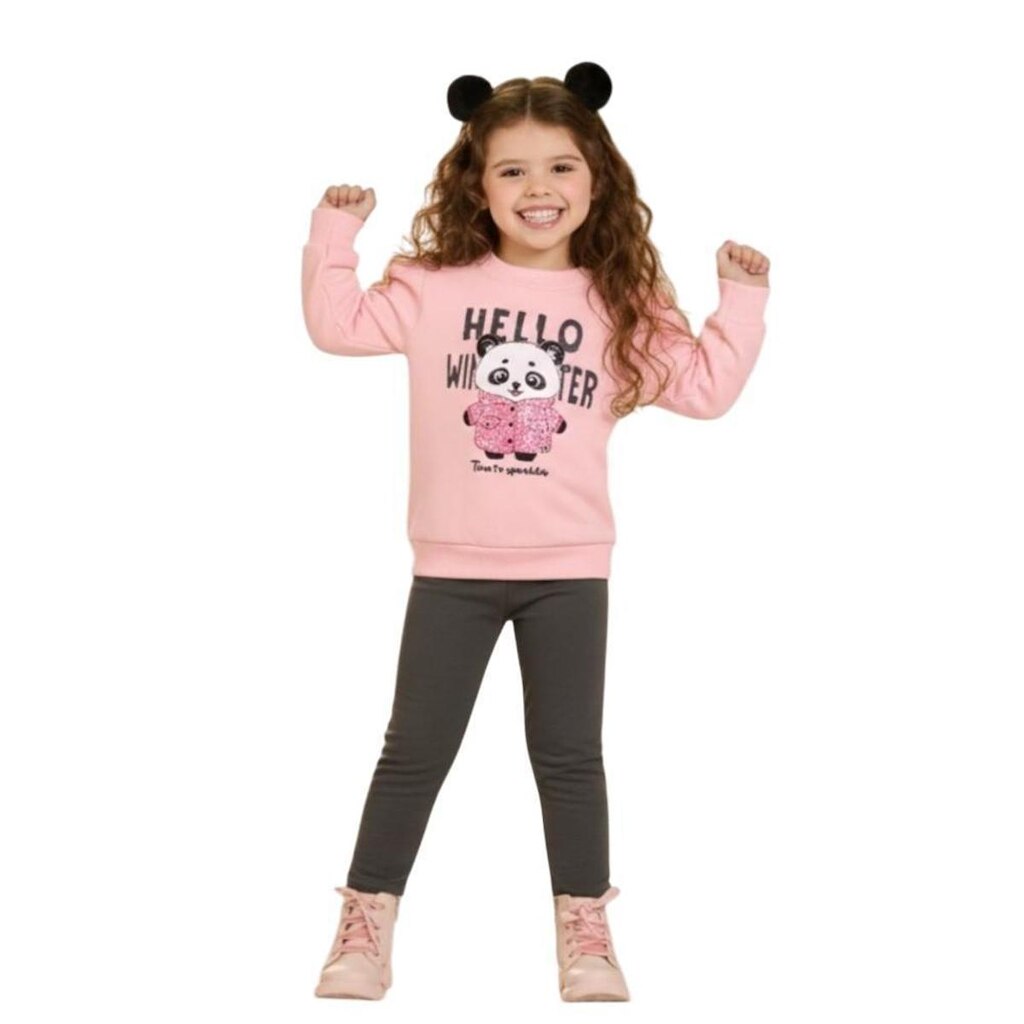 CONJUNTO INFANTIL MOLETINHO URSINHA PANDA BOCA GRANDE