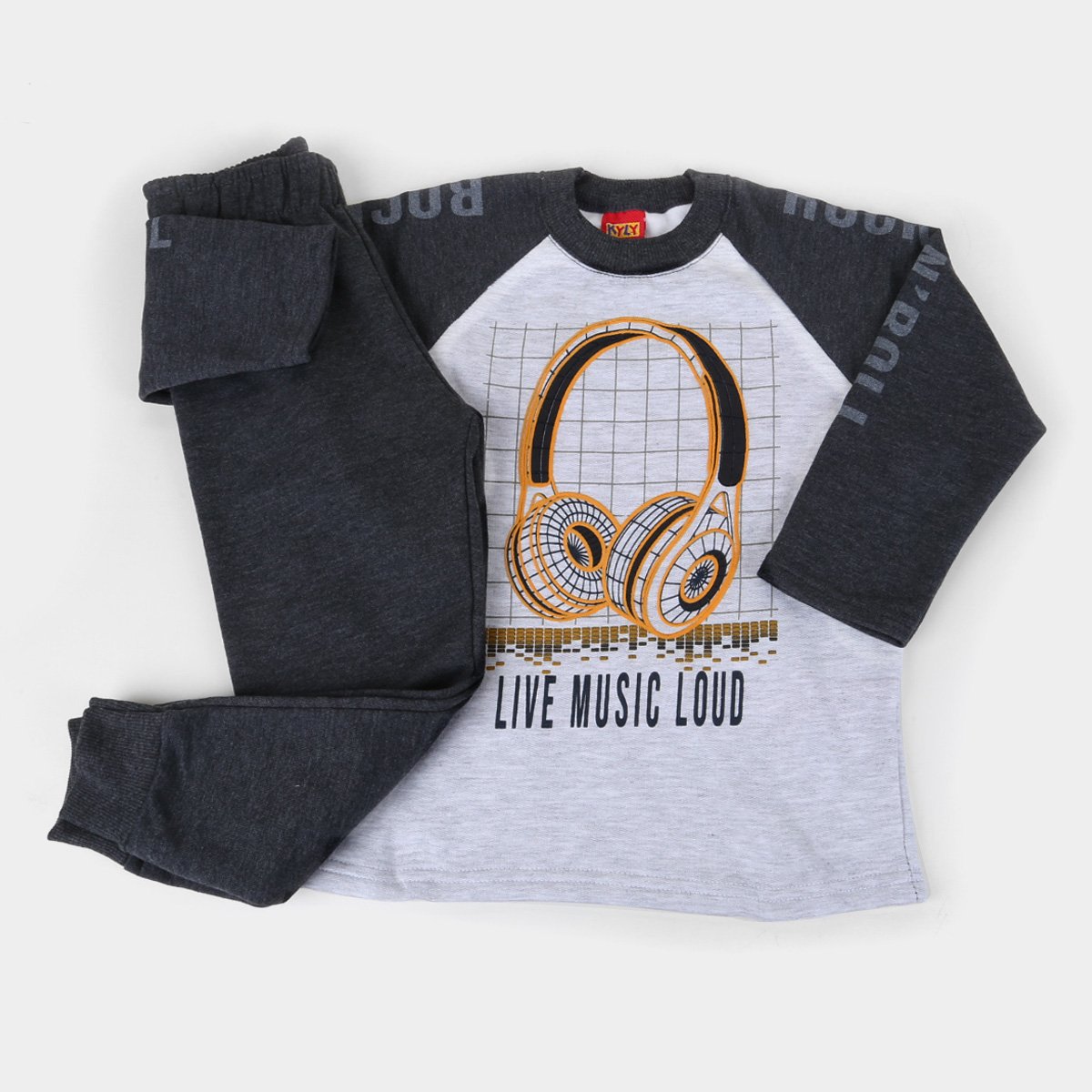 Conjunto Infantil Moletom Kyly Peluciado Masculino - Mescla Menor preço em Conjunto Infantil Moletom Kyly Peluciado Masculino - Mescla