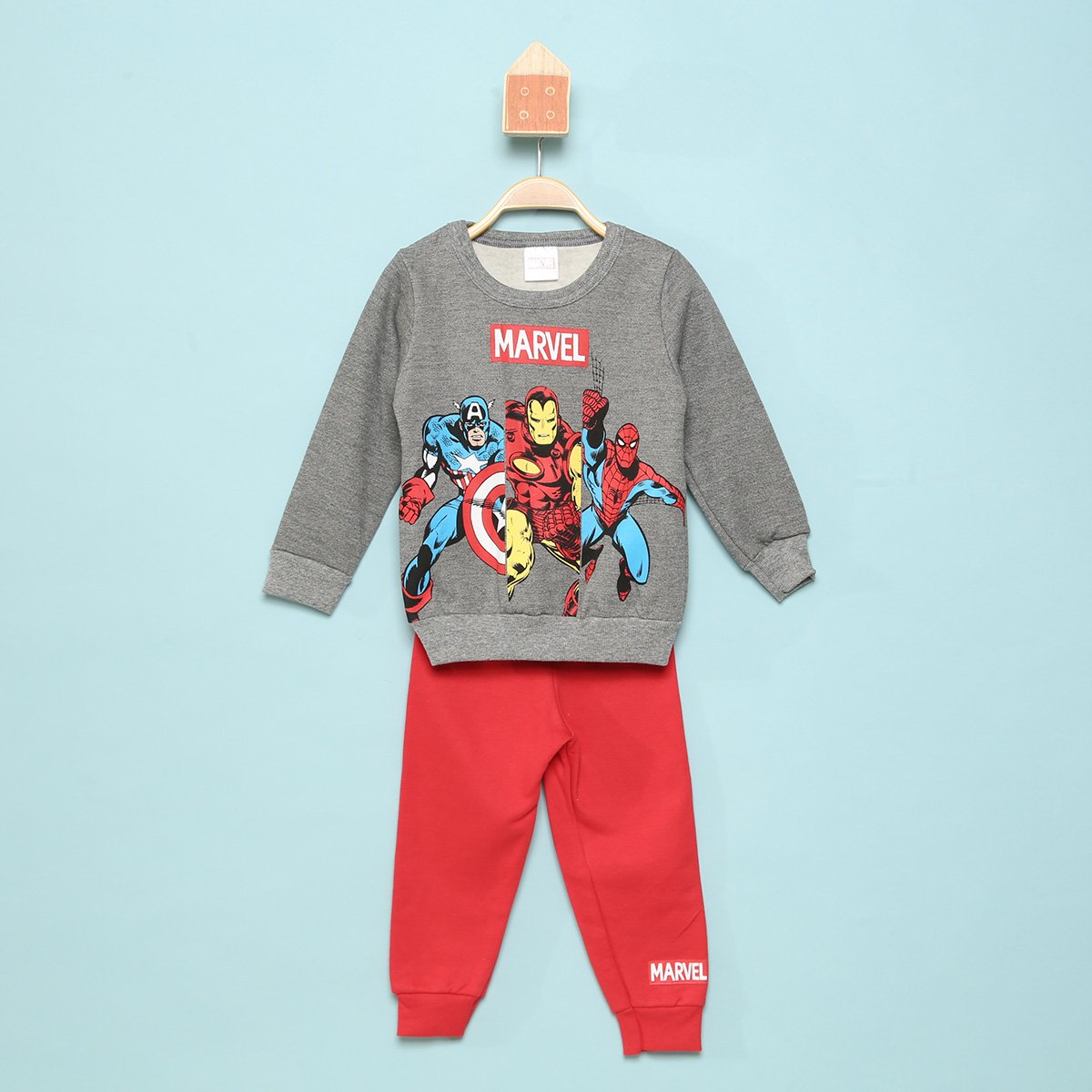 Conjunto Infantil Moletom Marvel By Marlan Avengers Masculino - Mescla Menor preço em Conjunto Infantil Moletom Marvel By Marlan Avengers Masculino - Mescla