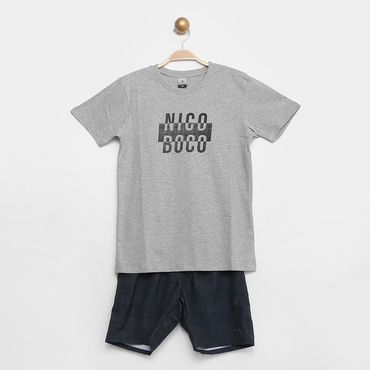 Conjunto Infantil Nicoboco Camiseta e Bermuda Linus Menino - Grafite+Preto é ruim? Conjunto Infantil Nicoboco Camiseta e Bermuda Linus Menino - Grafite+Preto é boa?