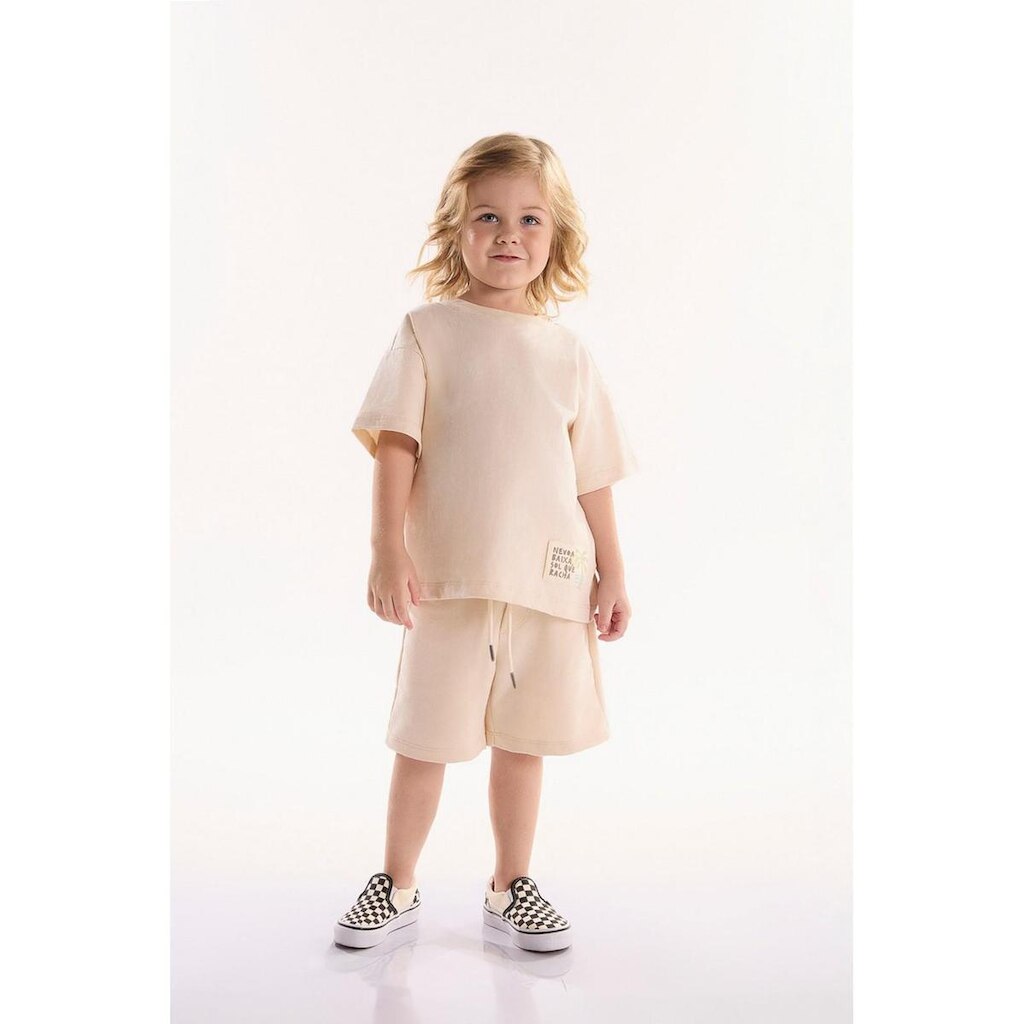 Conjunto Infantil para Menino com Camiseta e Bermuda Beiramar Três e Já