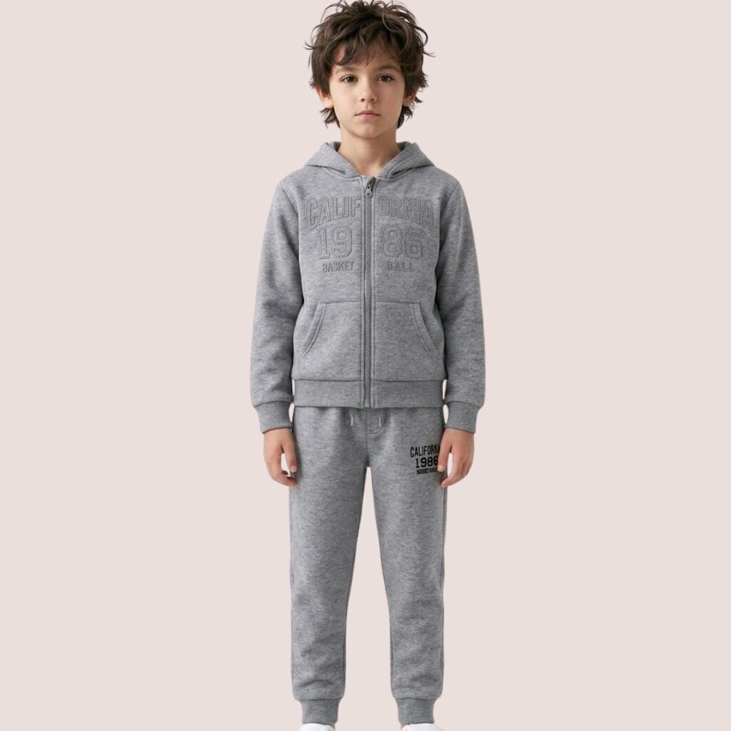 Conjunto Infantil Peluciado Casaco e Calça Fleece