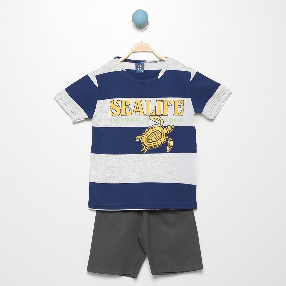 Conjunto Infantil Pipa Tartaruga Camiseta + Bermuda Masculino - Mescla é ruim? Conjunto Infantil Pipa Tartaruga Camiseta + Bermuda Masculino - Mescla é boa?