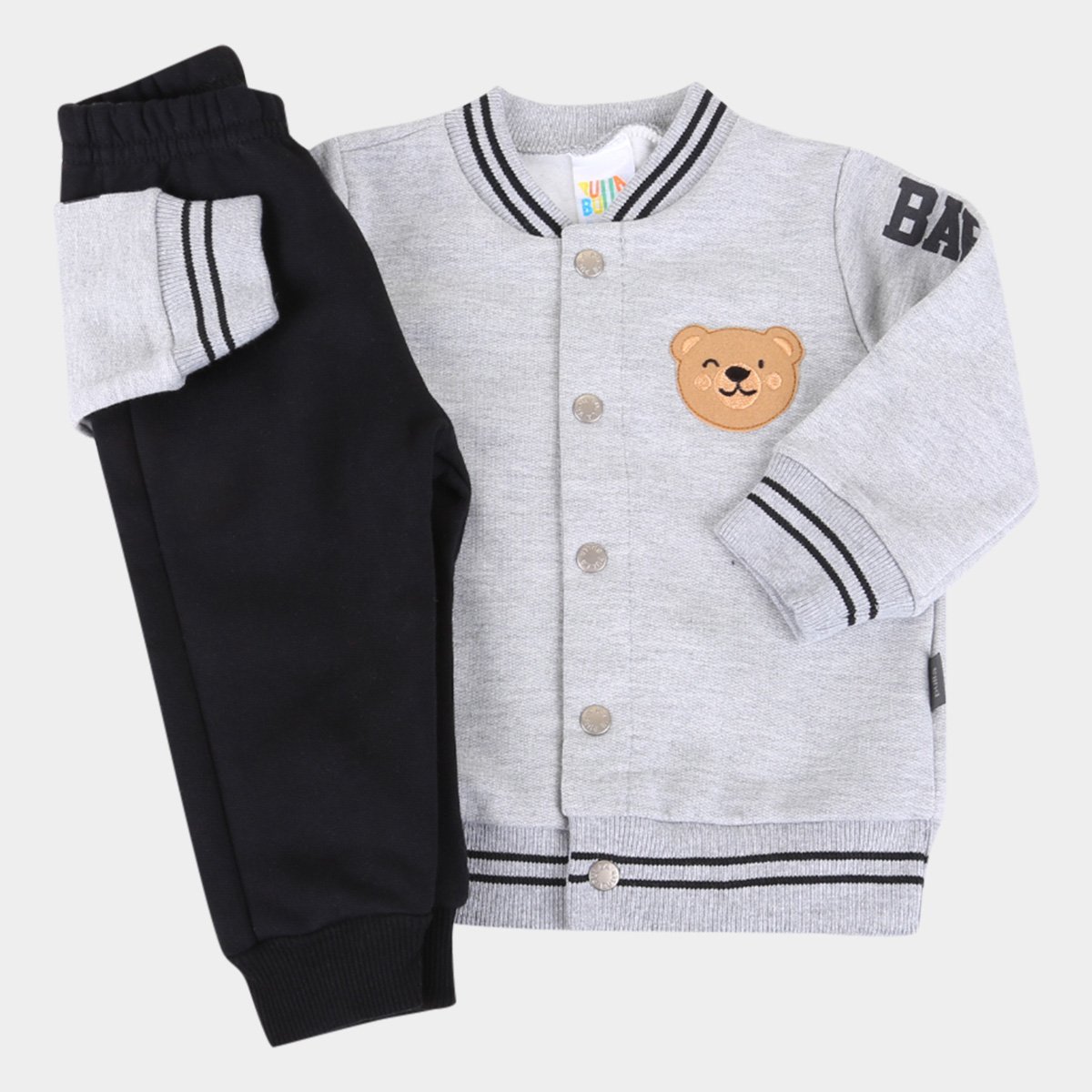 Conjunto Infantil Pulla Bulla Baby Bear Masculino - Mescla Menor preço em Conjunto Infantil Pulla Bulla Baby Bear Masculino - Mescla