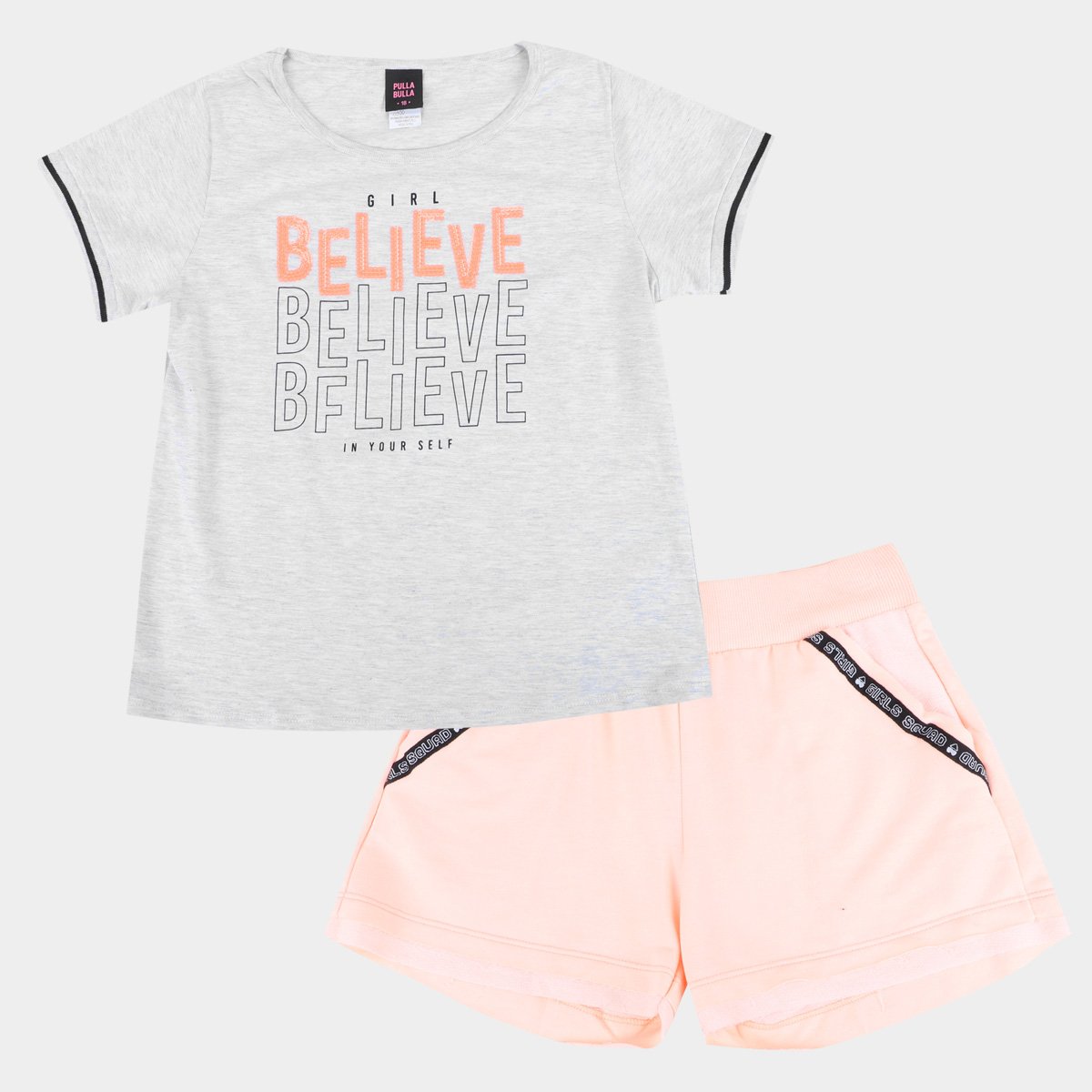 Conjunto Infantil Pulla Bulla Blusa Paetês+Shorts Cotton - Mescla é ruim? Conjunto Infantil Pulla Bulla Blusa Paetês+Shorts Cotton - Mescla é boa?