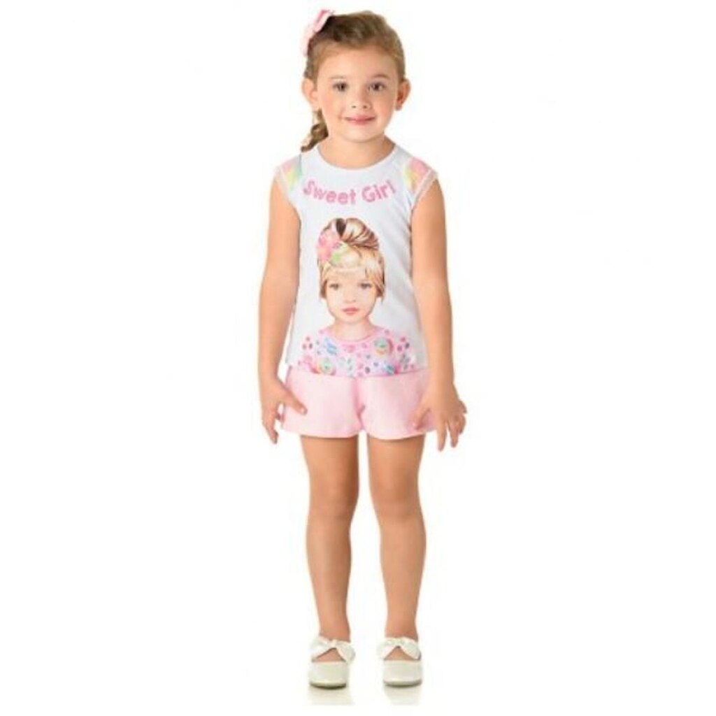 Conjunto Infantil Quebra Cabeça Verão Sweet Girl Feminino