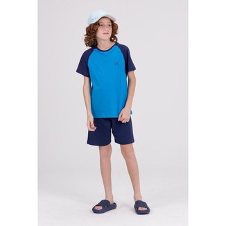 Conjunto Infantil Raglan Slevee Azul