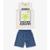 Conjunto Infantil Regata Com Bermuda Rovi Kids Cinza - Cinza
