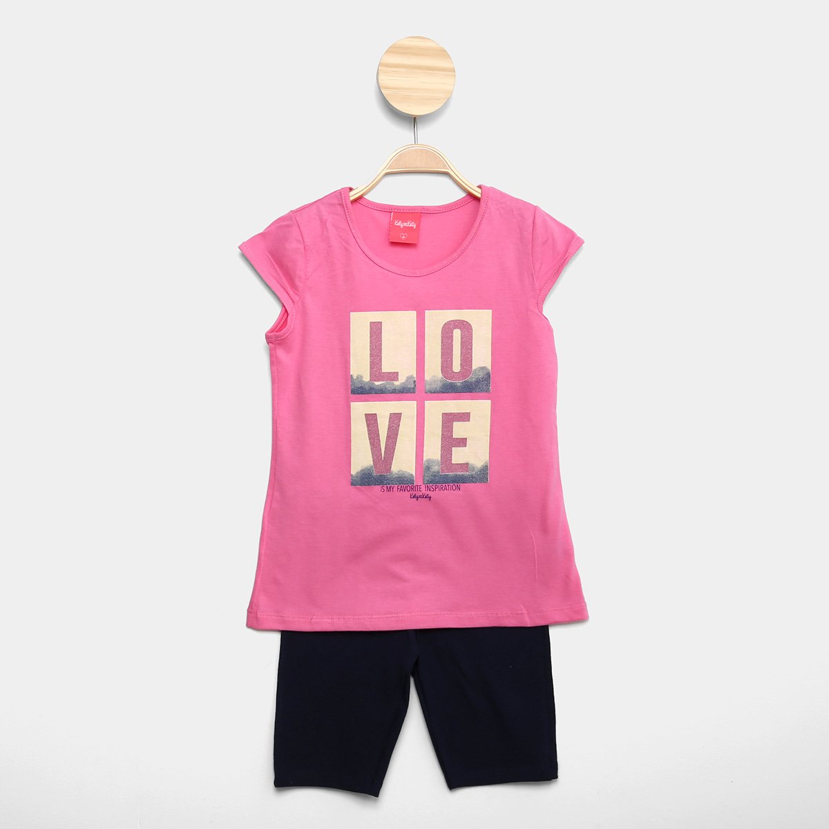 Conjunto Infantil Romitex Love Feminino - Rosa Menor preço em Conjunto Infantil Romitex Love Feminino - Rosa