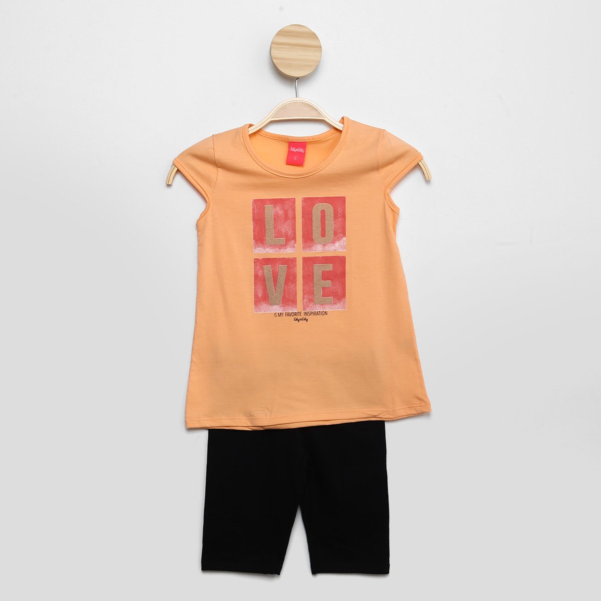 Conjunto Infantil Romitex Love Feminino - Laranja Menor preço em Conjunto Infantil Romitex Love Feminino - Laranja