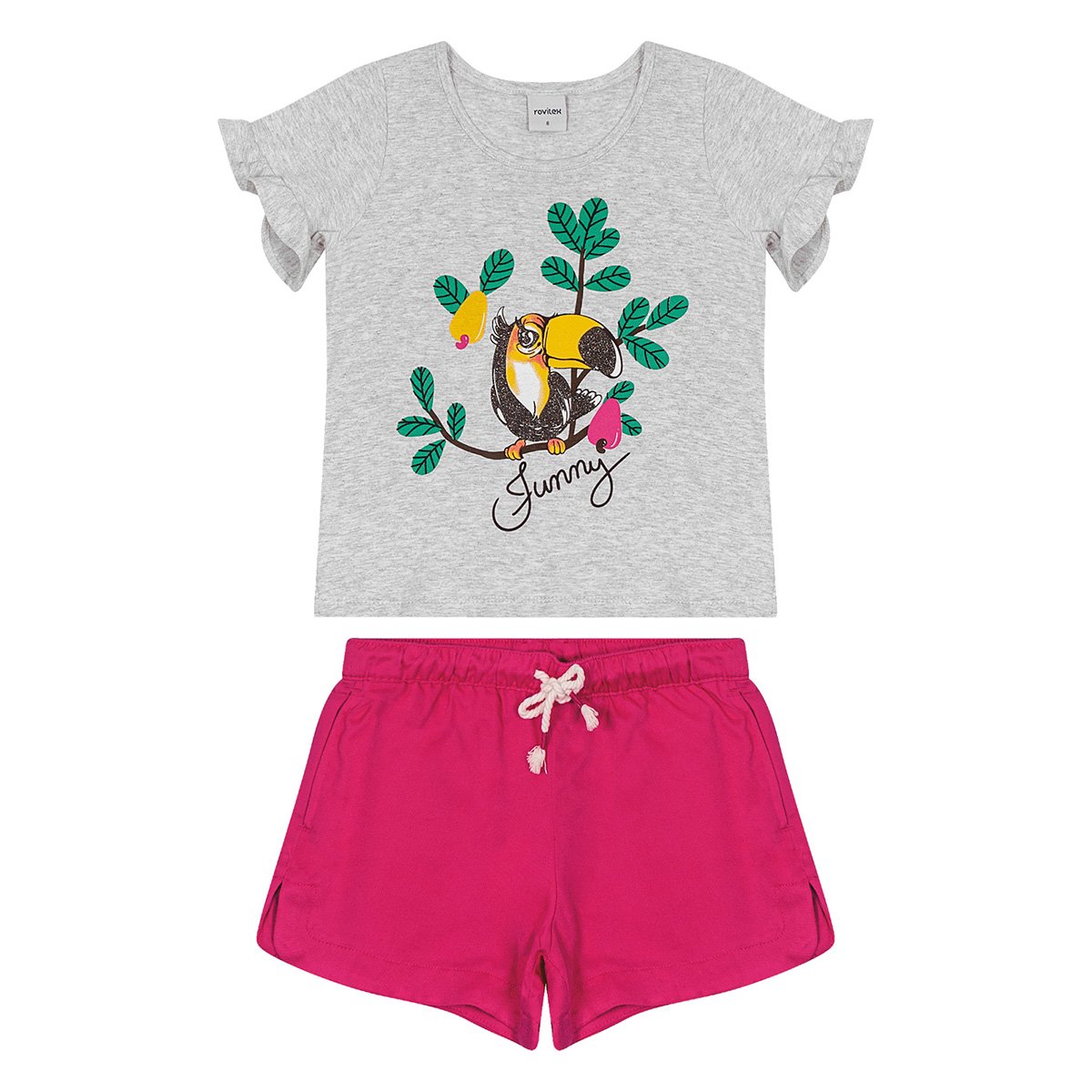 Conjunto Infantil Rovitex Camiseta Tucano + Short Sarja Feminino - Mescla é ruim? Conjunto Infantil Rovitex Camiseta Tucano + Short Sarja Feminino - Mescla é boa?
