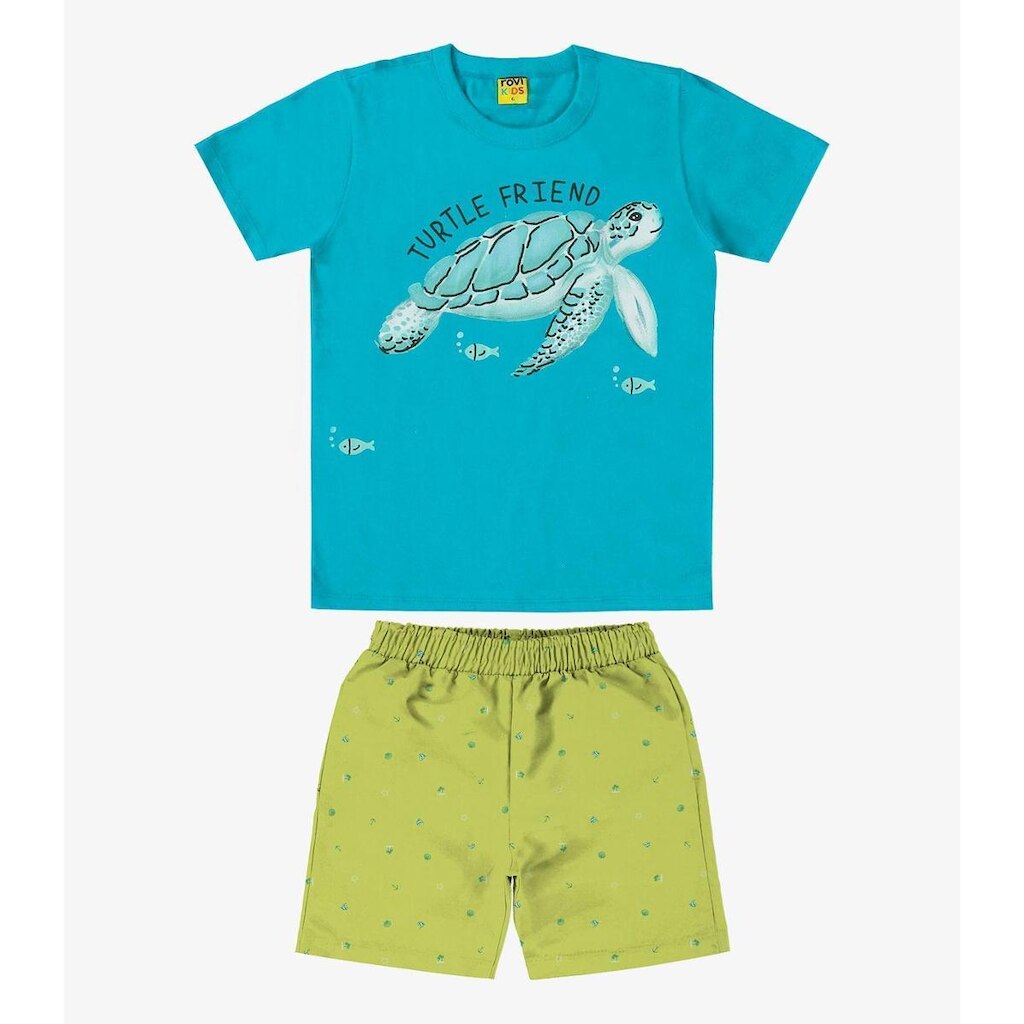 Conjunto Infantil Rovitex Kids Camiseta com Bermuda Masculino