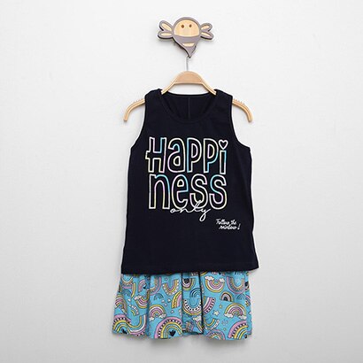 Conjunto Infantil Rovitex Regata E Saia Estampada Menina - Feminino