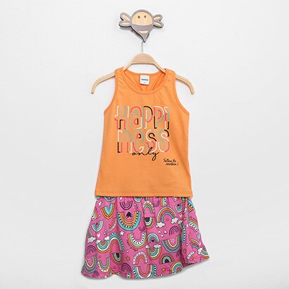 Conjunto Infantil Rovitex Regata E Saia Estampada Menina - Feminino